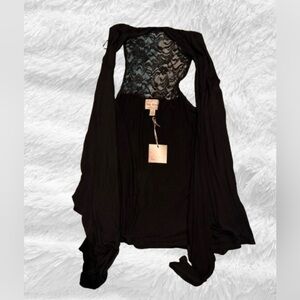 NWT Miss Guided Open Sleeveless Cardigan Vest, black, size Medium